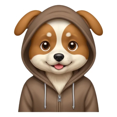 Dog wering a hodie sticker