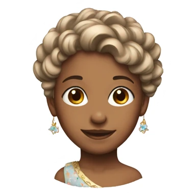 smiling girl with hair ornament sticker