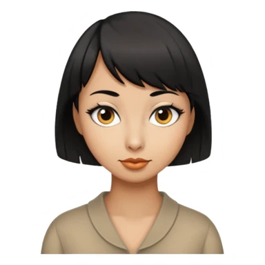 goose with cropped black hair and swoop bangs over one eye sticker