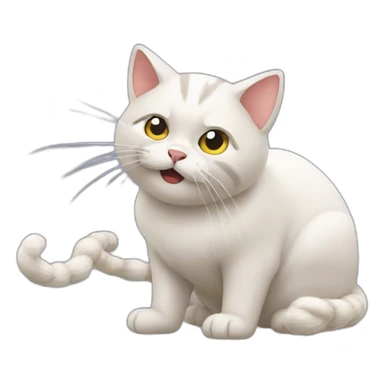 cat spits wool sticker