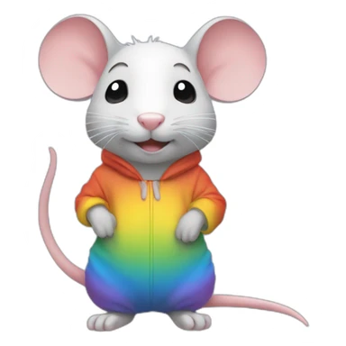 Un rat qui vomi un arc en ciel sticker