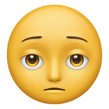 Generate me a blank face emoji with the upper eyelid half closed make it the original yellow emoji sticker