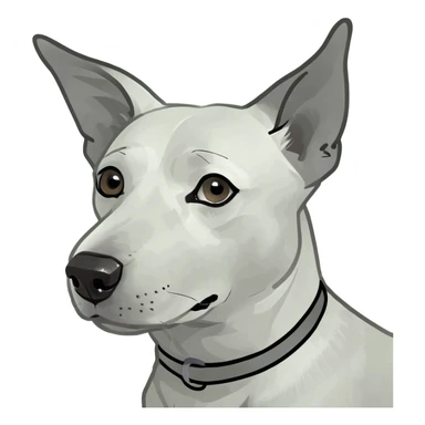 White dog with grey ears sticker