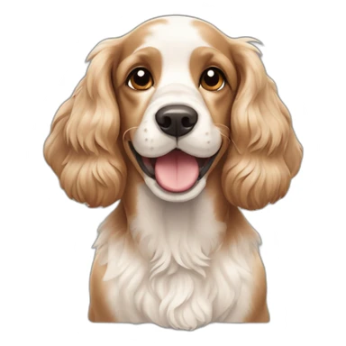 cocker spaniel white tan smiling sticker