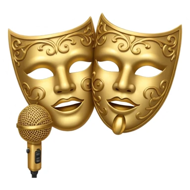 theater mask and microphone sticker