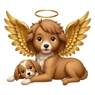 My dogs head on Cupid body sticker