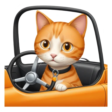 Orange cat in driver’s seat sticker