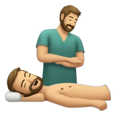 Bearded Man having massage sticker