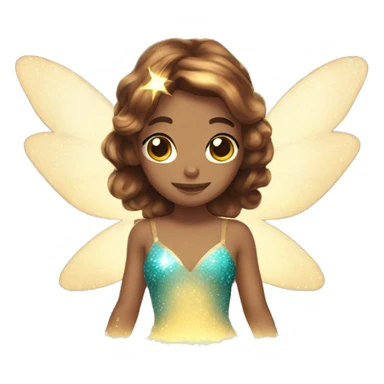 Glowing glitter fairy with brown hair sticker