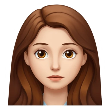 Mulher branca de cabelos castanhos compridos sticker