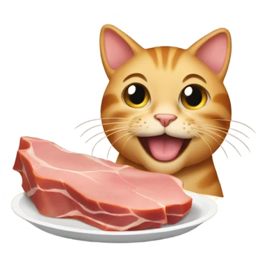 Cat eating ham sticker