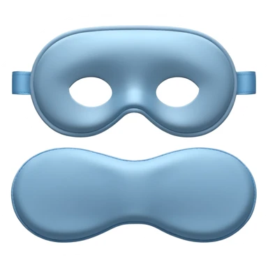 emoji of an isolated silky sleep mask, no eyes, no face, no character features, smooth satin texture with gentle shine, pastel grey-blue color, soft rounded shape, cozy winter pajama mood, soft shadows sticker