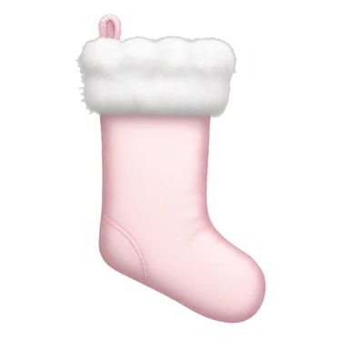Light pink Christmas stocking with white fur trim sticker