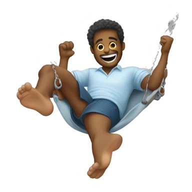 swinging feet laying down smiling sticker