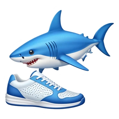 Tiburón con zapatos tenis azules sticker