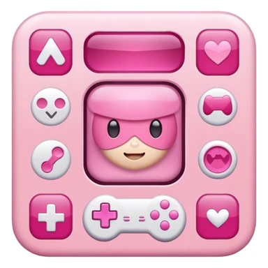 mix light pink dark pink and white girly gamer app sticker