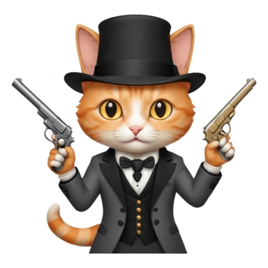Magitian cat with pistol sticker