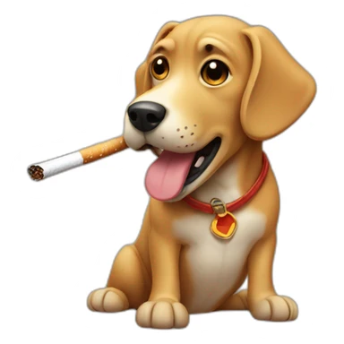 Cigarette smoking dog sticker