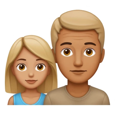 man standing behind woman, simple and clear emoji style sticker
