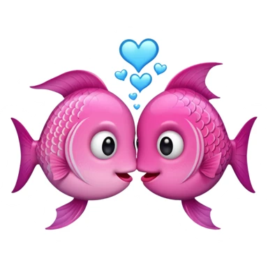 Create an emoji of two cute fish (Pisces symbol) making love. sticker