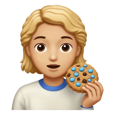 Someone eating Crumbl sticker