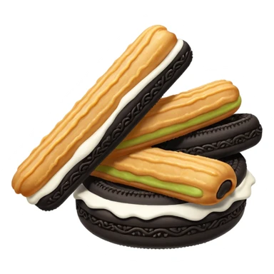 make the churros black like oreo cookie sticker