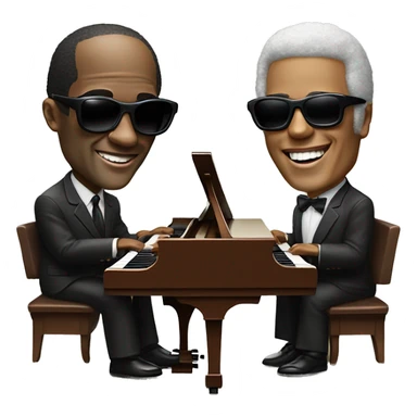 Stevie wonder and Ray Charles both playing piano sticker