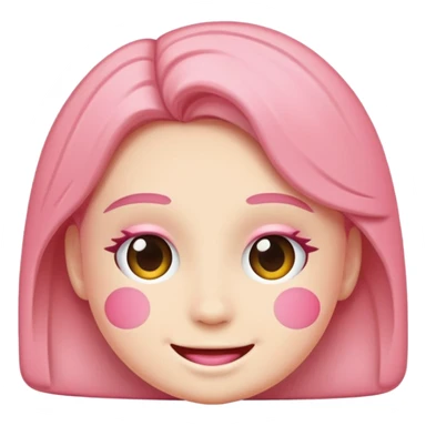 Smiling pink blush sticker