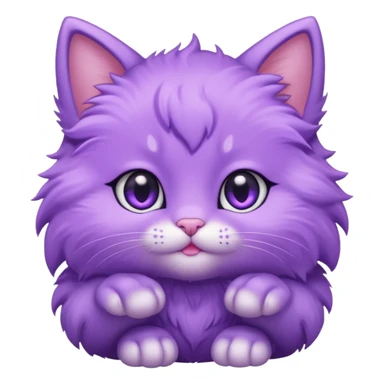 adorable purple kitten, oversized head, tiny paws, sparkling eyes sticker