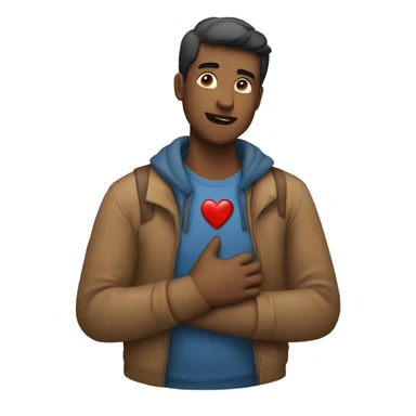 a man clutching his chest,of having a heart attack sticker