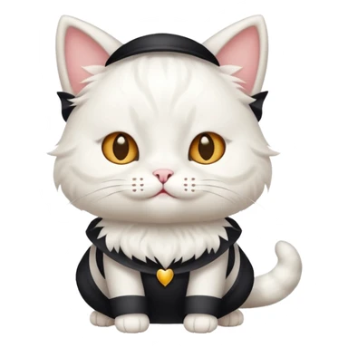 white cat with funny costume sticker