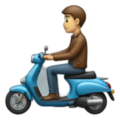 Homme sur un scooter sticker