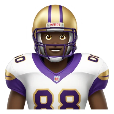 american-football-player-purple-and-gold-jersey-wearing number 8 sticker