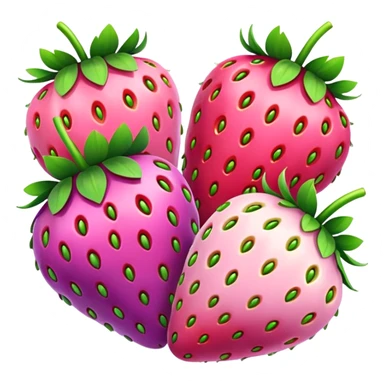 rainbow strawberries, purple and pink sticker