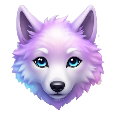 kawaii cute shiny pastel nebula wolf sticker