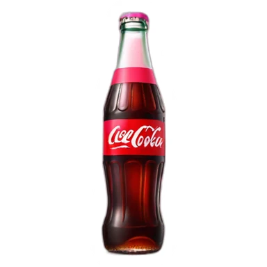coke bottle with pink logo sticker