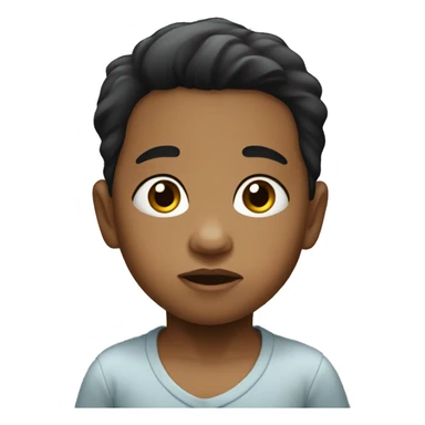 lonely baby with black hair sticker