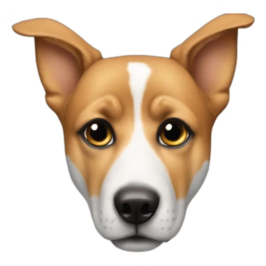 Perro con 1 oreja parada sticker