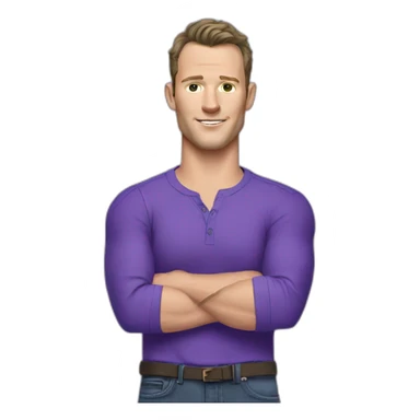 Jonathan Toews wearing a purple shirt and jeans  sticker