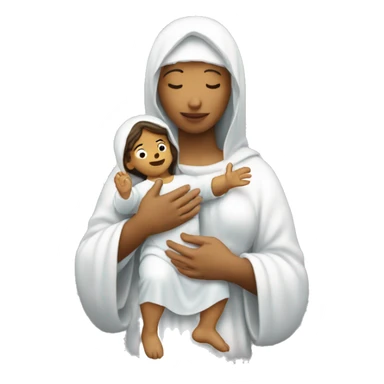 Maria mother of Jesus with Jesus in hands white skin sticker