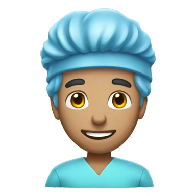 Large male dentist wearing blue scrubs  sticker