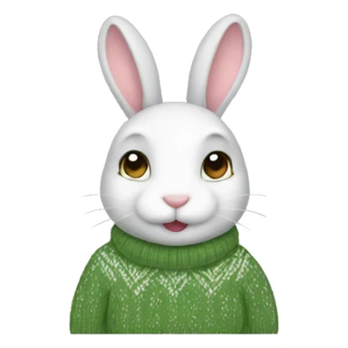 Bunny wearing sweater sticker