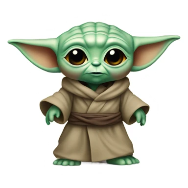 Rubber baby yoda toy thinking it’s the boss sticker