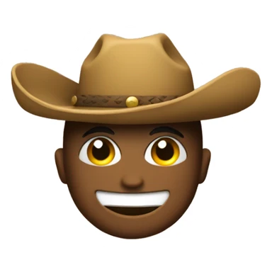 emoj with    cowboy hat sticker