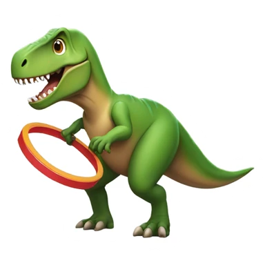 T-rex doing hoola hoop sticker