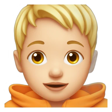 Baby face with orange coming out of head sticker