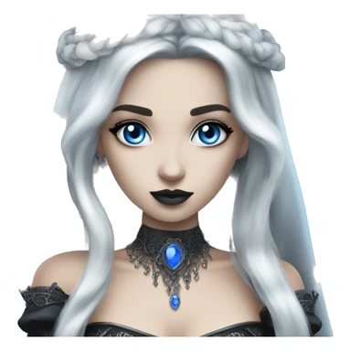 Hot gothic princess with blue eyes sticker