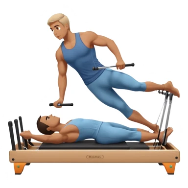 Man doing Pilates on the reformer sticker