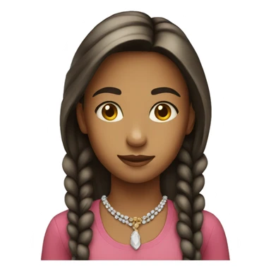 A girl wearing necklace beads sticker