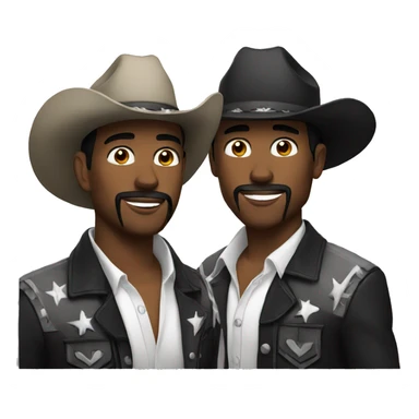 Black and white gay-cowboys sticker